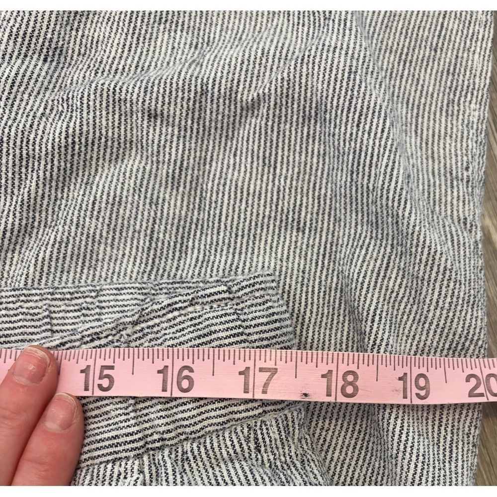 Gap Easy Pant Womens Large Blue White Striped Linen Blend Drawstring Trousers - Picture 6 of 8